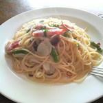 Lamp - Lamp 本日の日替わりスパゲティ『ベーコン・アスパラガス・キノコのスパゲティ』