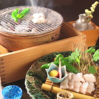 京野菜と鱧の炭焼