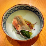 いざかや しん - 旬の世羅産アスパラガス、クリームチーズ、生ハムの三位一体が秀逸な創作料理でした(o^^o)