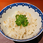 馳走 啐啄一十  - 【写真㉑】ホワイトアスパラガス(佐賀県)ご飯、山椒の木の芽