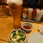 とり乃屋 - 生ビールで乾杯