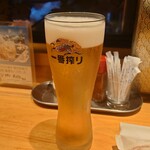 とり乃屋 - 一番搾り(生ビール)600円