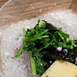 銀座 しのはら - クレソンと海苔のお浸し