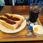 MAYFAIR amcafe - Ｄセット 厚切り小倉トースト600円 アイスコーヒー