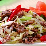 三国志 - ラム肉と白ネギのピリ辛炒め