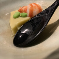 和食しんくろ - とうもろとし豆腐 車海老 枝豆