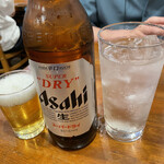 中華料理 餃子の店 三幸園 白山通り店 - スーパードライ大瓶とハイサワー