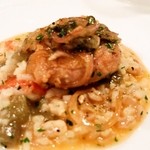 ラ・サンテ - 脳のムニエルとおぼろづきのリゾット