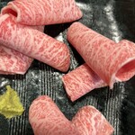 Sumibiyakiniku Katsube - 新鮮和牛片面5秒焼き