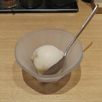 とんかつ けい太 - 〆の梅シャーベット