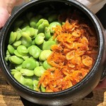 温石 - 空豆と桜海老ご飯