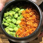 温石 - 空豆と桜海老ご飯