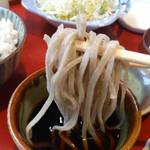 彩舞庵 - 蕎麦はけっこうしっかりした食べ応えがあって、コシがあるというか噛みしめるお蕎麦という感じでした。