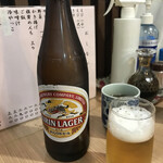 天ぷら 住友 - 瓶ビール、ラガー。