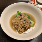 京都三条 箔 - 気仙沼のフカヒレとおこわ？おこげ？三陸翡翠鮑軟煮