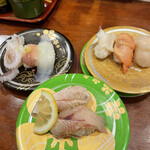 Morimori Zushi - まずはこちら3品　のどぐろやら、貝やら、赤いかなど地物を少しずつ頂けて最高