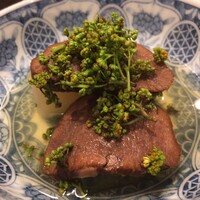 銀座 水野 - 牛タン　ふろふき大根　茄子のオランダ煮　花山椒