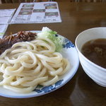 げんき - つけうどん+肉+きんぴら