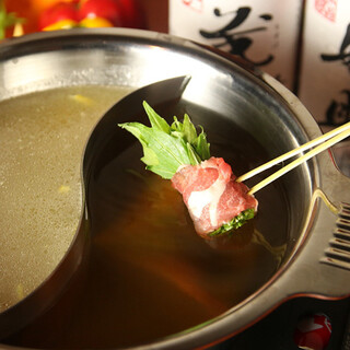 Homemade soup stock that makes skewered shabu even more delicious!