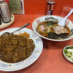 五十番 - 料理写真:日替わり定食 （カツカレー、半ラーメン） 800円