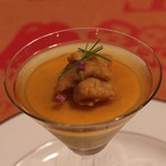 Coucouc'est moi - 前菜　（玉蜀黍のクリーム、コンソメのジュレ、北海道産 雲丹）　(2013/08)