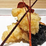 蟹道野田 - 揚げ物 伊勢海老の天ぷら