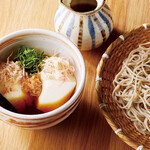 Soba noodles with tofu and plum dipping sauce