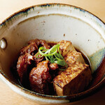 Beef tendon and tofu stewed in miso