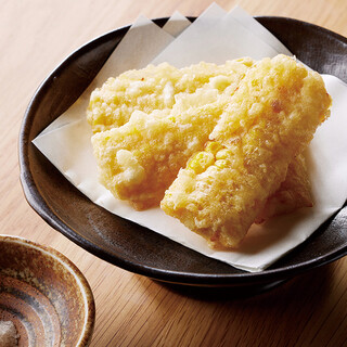 旬の野菜や魚を使った天ぷら～とうもろこしの天ぷら～