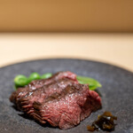 Makiyaki Kakehashi - Shinshu Minemura Outside Skirt, Grilled with Wild Garlic Soy Sauce, Snap Peas – June 2023