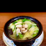 Salt soup soba with 2 types of Seafood and vegetables