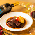 Stewed beef cheek in red wine