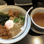 らーめん三極志 - 濃厚海老の坦々つけまぜそば