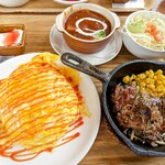 カレー＆オムライスの店 洋食亭 - オム&ステーキ御膳