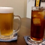 貴州屋 - 生ビール（中）　605円　＋　ウーロン茶　275円