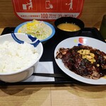 松屋 - トンテキ定食4枚盛り990円 ライス特盛