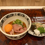 日本料理 かしづき - 伊良湖黒牛と九条葱のすき焼き　ご飯　香の物