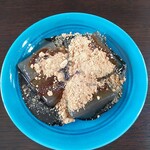 こ寿々 - わらびもち（黄な粉黒蜜がけ）