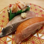 回転寿し トリトン - 北海道旨いもん三種盛り。