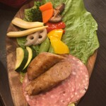 kagurazakarakurettoandofondhufuromathikku - 野菜・ソーセージとサラミみたいなん　野菜はお代わり自由