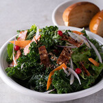 Kale Caesar salad (with bread and potatoes)