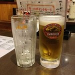 まぐろ丼　加一 - 生ビール：ラガー