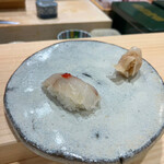 こい勢 - ヒラメの昆布締め梅肉味