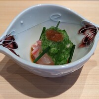 飯倉 からき - 玄海の鯛、叩きおくら、梅肉