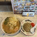 Chuuka Soba Otsumami Hinodeken - 青森にんにく味噌大盛り+半炒飯　セット