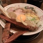 フスマにかけろ 中崎壱丁 中崎商店會1-6-18号ラーメン - らの道MAX：麺eiji＠札幌とのコラボ/麺eiji BUTO～蟹鶏ちょっと豚の味噌sauce和え～裏側shot(2013/8)