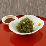 Sea grapes served with Oita Kabosu ponzu sauce