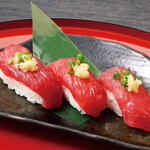 3 pieces of horse sashimi