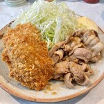 とんかつ三太 - 豚しょうが焼＋ヒレかつ