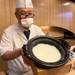 山玄茶 - 大将の故郷、滋賀県日野町の近江米が炊けましたよ〜〜〜ﾍ(°∀°ﾍ)三(ﾍ°∀°)ﾍ